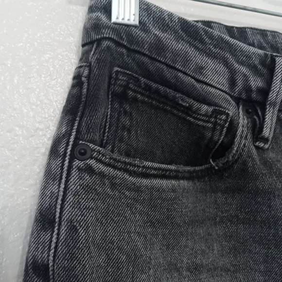 GOOD AMERICAN classic straight leg charcoal skinny Jeans mid-high rise NWOT - Picture 10 of 12